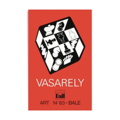 Victor Vasarely affiche - echecs