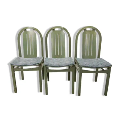 3 chaises Baumann Argos - vert 1990