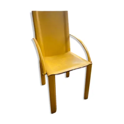 fauteuil Coral en cuir - jaune