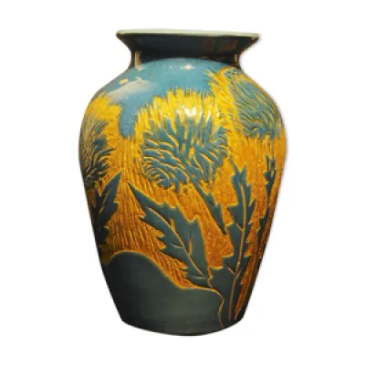 Vase balustre à décor - bleu