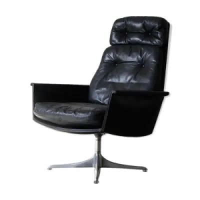 Chaise pivotante Sedia - cuir noir