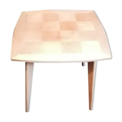 table basse bois marqueterie - 1950 60