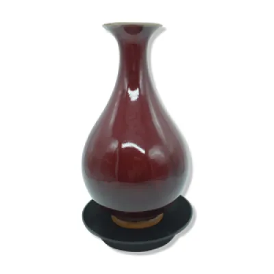 Vase Chine céramique - sang boeuf