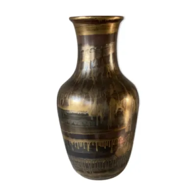 Vase en céramique métallescente - art marron