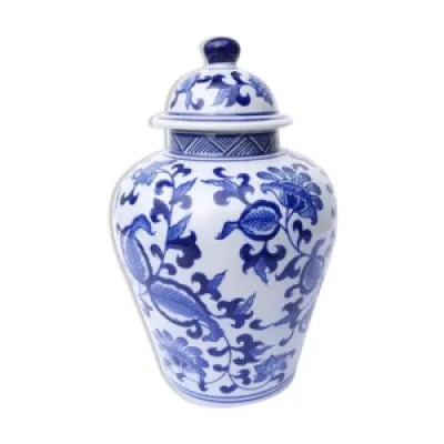 Vase blanc & bleu en - porcelaine