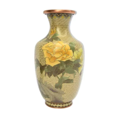 Vase en émaux cloisonnés - fleurs