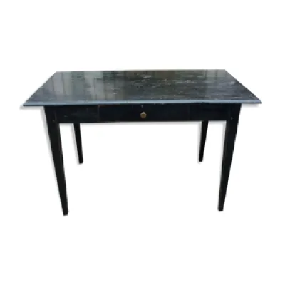 Table bureau en pin laqué - noir