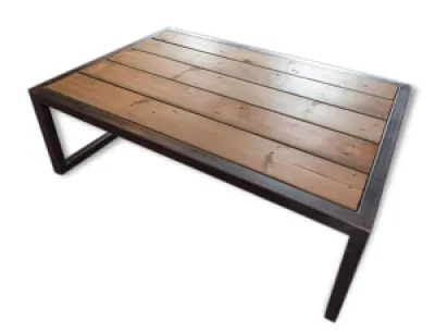 table basse bois métal