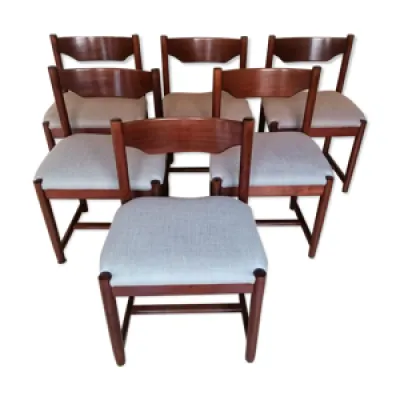 lot de 6 chaises en teck - 1960