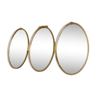 Miroir triptyque ovale