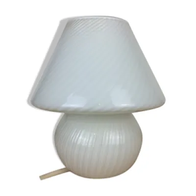 Lampe champignon verre - blanc murano
