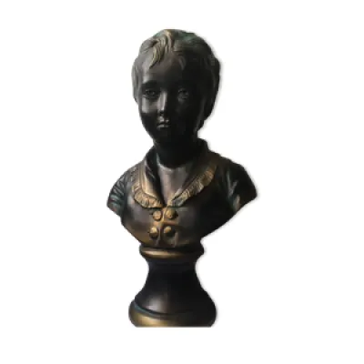Buste d’enfant en plâtre - effet bronze