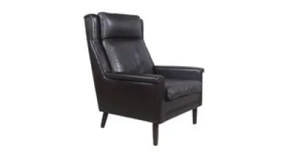 Chaise en cuir noir par - georg