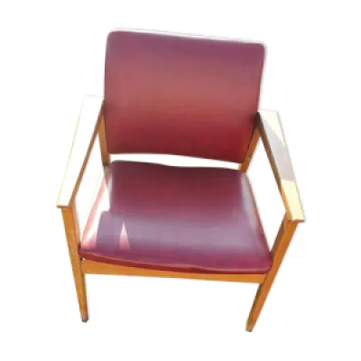 fauteuil  rouge 1940 - bois