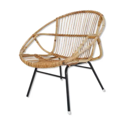 fauteuil en rotin Rohe - 1950