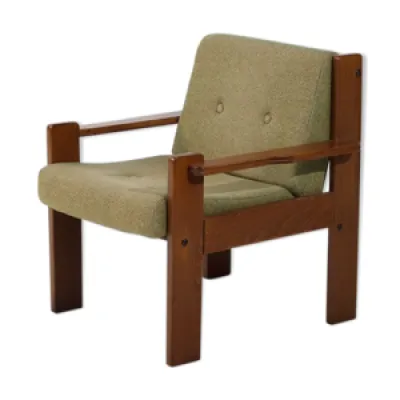 fauteuil brutaliste en - bois 1960