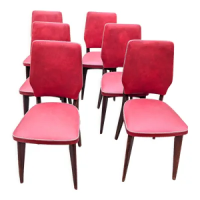chaises années 50 /60 - rouge