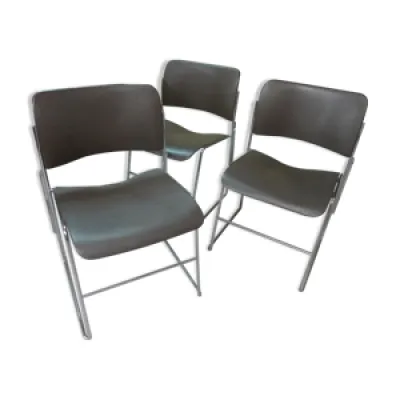 3 chaises Design D. ROWLAND 1964