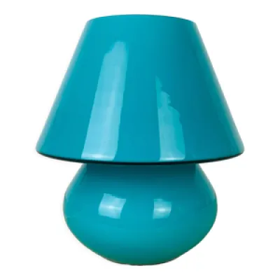 Lampe champignon verre - bleu