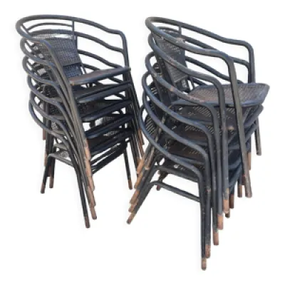 12 fauteuils en fer forgé
