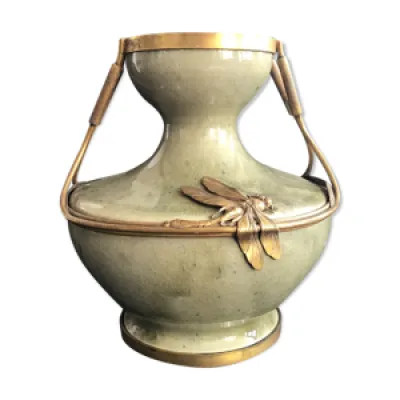 Vase sur monture libellule - art nouveau