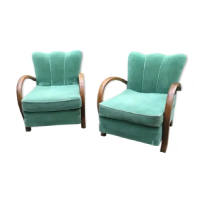 fauteuils en velours - verts