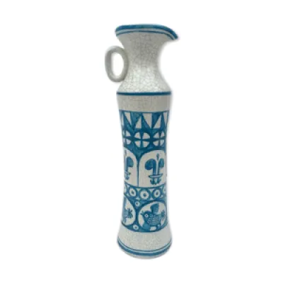 Vase soliflore peint - blanc bleu