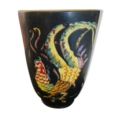 Vase en céramique avec - coq