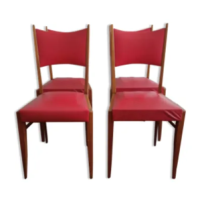 4 chaises années 50 - bois