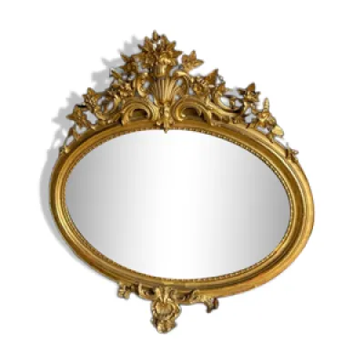 Miroir ovale Louis XV - bois