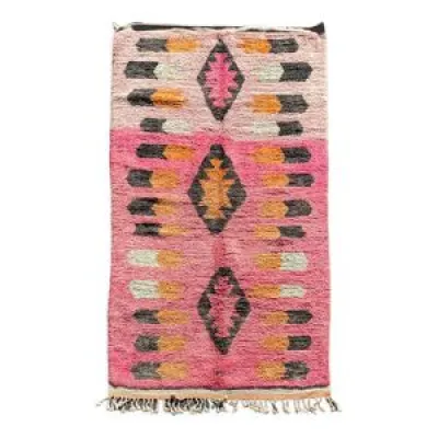tapis rose berbère boujad - laine