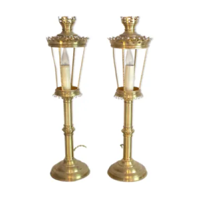 paire de lampes bougeoirs