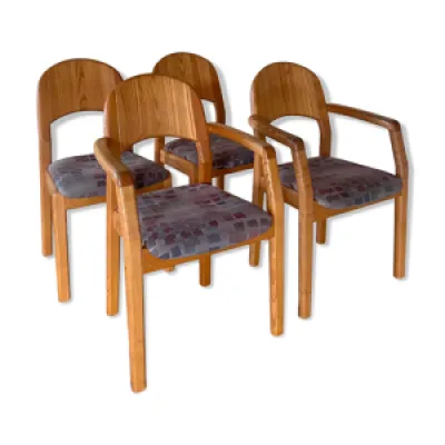 Ensemble de fauteuils - 1970 chaises bois