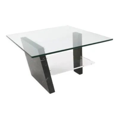 Table basse italienne - marbre verre