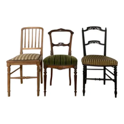 Série de 3 chaises anciennes