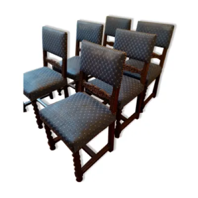 6 chaises sculptées flamand-espagnol