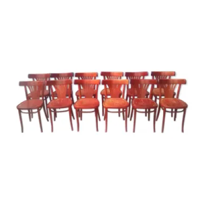Série de 12 chaises - bistrots bois