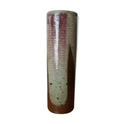 Vase céramique cylindre - lie vin