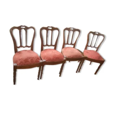 4 chaises anciennes bois - brique