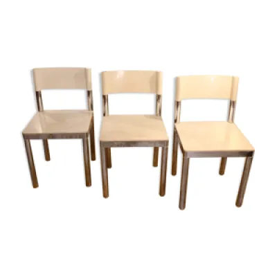 Set de 3 chaises années - blanches