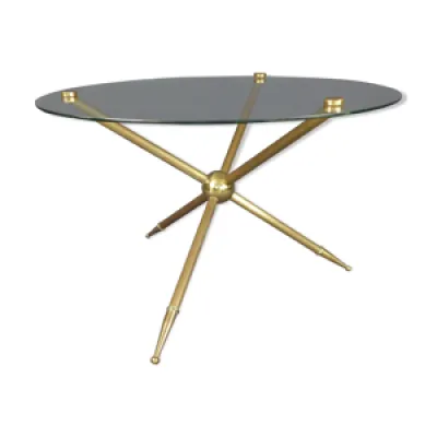 table d'appoint tripode - laiton verre