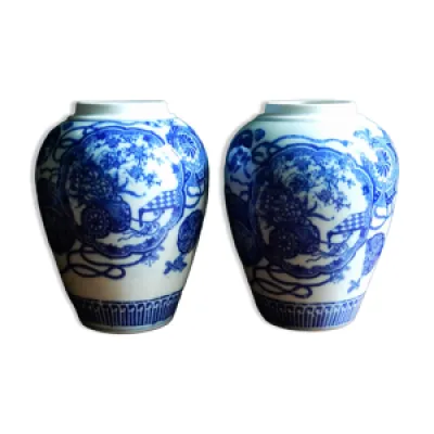 Paire de vases chinois - bleus