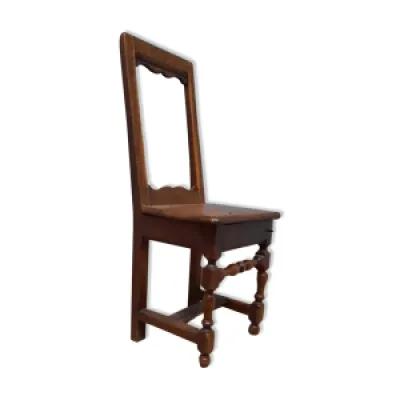 Chaise escabelle en bois - louis xiii