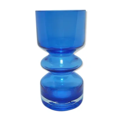 Vase en verre bleu cobalt - scandinave