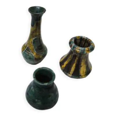 3 anciens vases soliflores