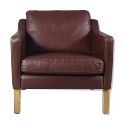 Chaise en cuir brun classique - danois