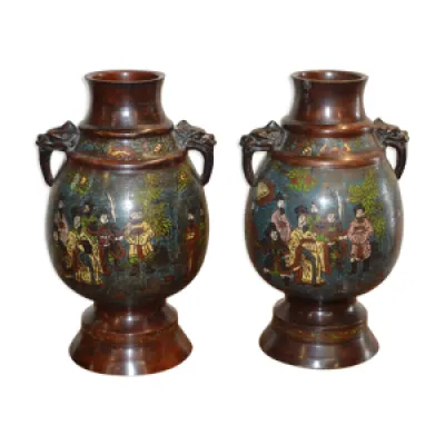 vases asiatiques en bronze