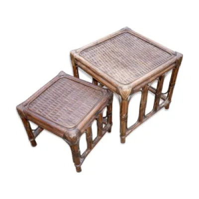 Tables gigognes en bambou - rotin