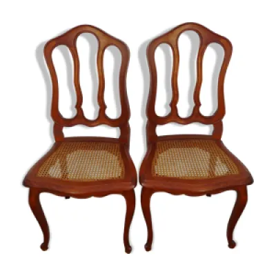 Deux chaises dossier - assise bois