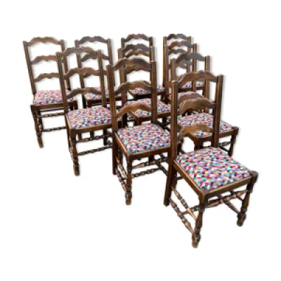 10 chaises rustiques - campagne